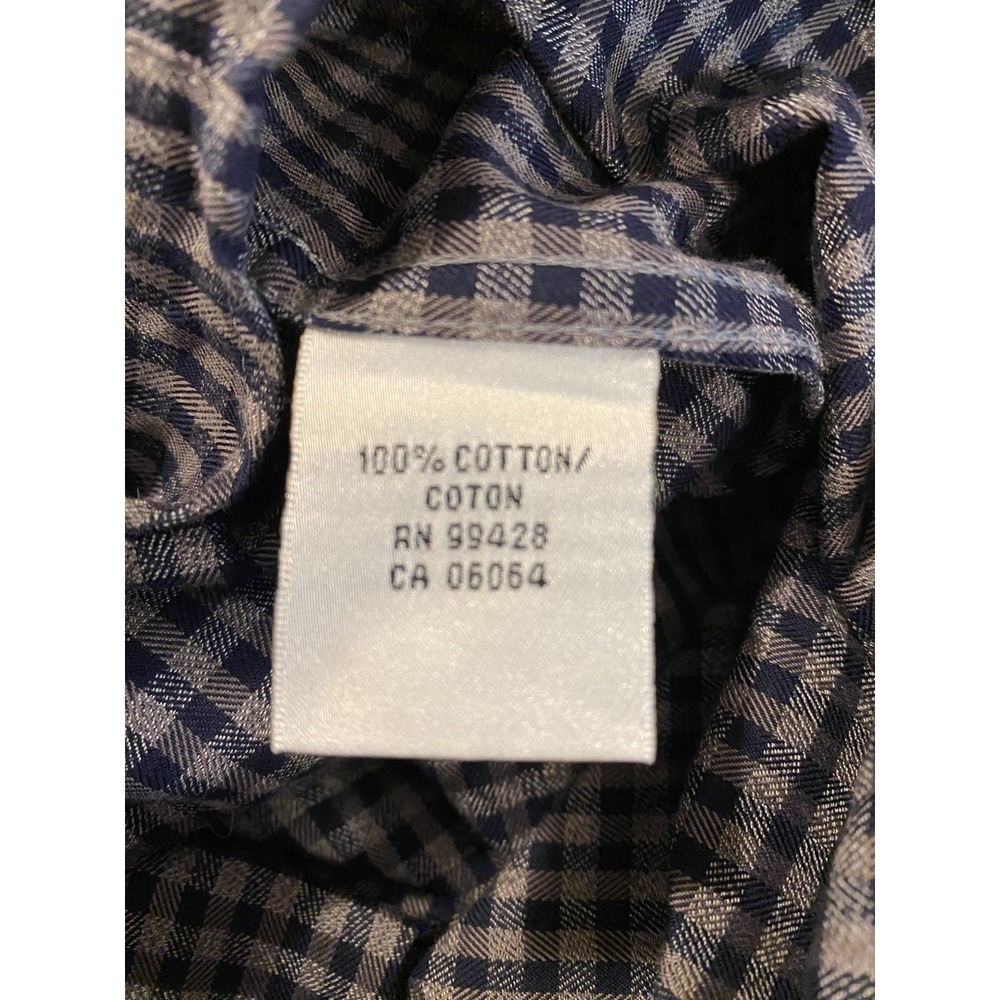 Men's Bugatchi Uomo Classic Fit Shirt M Blue Grey Check Button Up Long Sl READ - Picture 8 of 8